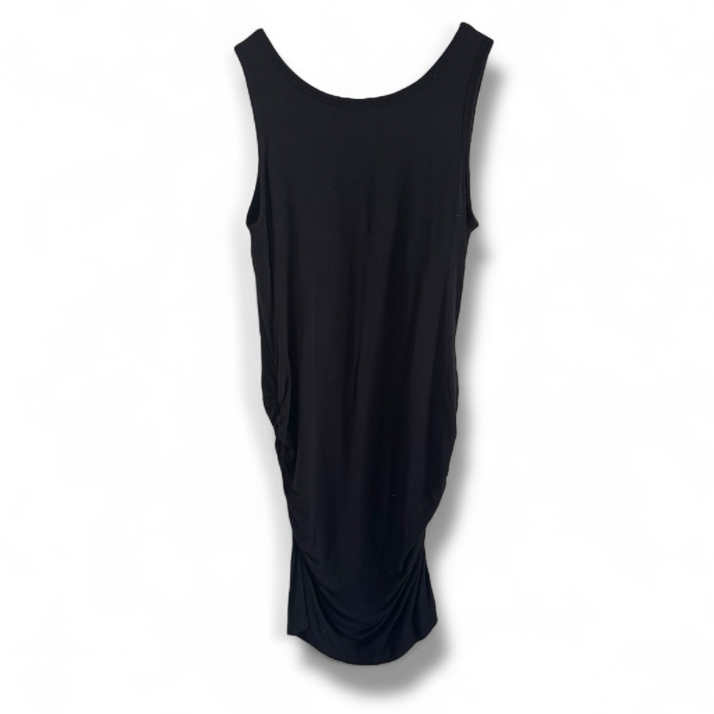 SKIVYS FEMME BLACK RUCHED MINI SIDE HUSTLE BLACK LOUNGE DAY TO NIGHT DRESS SZ L - Picture 11 of 13